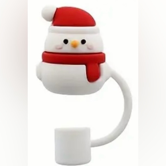 Snowman Straw Topper/Cover, NEW, Merry Christmas, Fits 10mm Straw - Picture 5 of 8